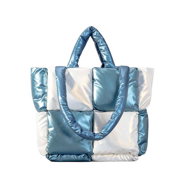 THE SKY BLUE & WHITE POUFFY BAG